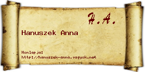 Hanuszek Anna névjegykártya